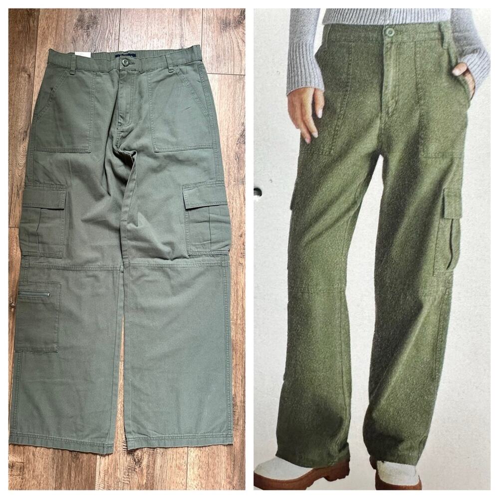 NWT! Aeropostale Women’s Mid-Rise Utility Cargo Pants, Green, Gorpcore, Y2K, L